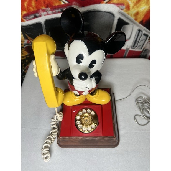 Mickey Mouse Phone Landline Rotary Dial Telephone 1976 Disney Vintage! AT&T
